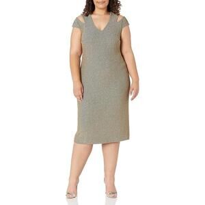 Dress The Population Size 2X Dress Bryce Stretch Knit Bodycon Midi Dress Sparkle